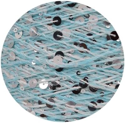 ECYC Ltd 153 Yards Cotton Sequin Yarn, Sparkle Sequin Thread for Knitting & Crocheting, DIY Craft Projects