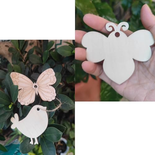 70PCS Pastoral Unfinished Blank Wooden Cutouts Craft for Kids | suit for Children's Painting DIY Room Decoration Gift Giving Surprise (70 Pastoral)