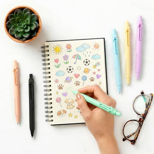 6 Pack Bible Journaling Gel Pens, 0.7mm Color Ink Retractable