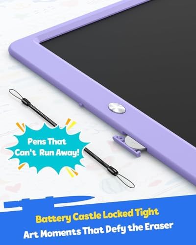 TEKFUN 12" LCD Writing Tablet for Kids Ages 3–8, Fun Drawing Tablet for Creative Play, Reusable Doodle Board for Boys & Girls, Great for Imagination, Travel & Everyday Fun (Purple)