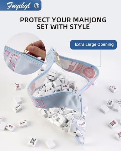 Empty Mahjong Tiles Bag with Zipper - Storage Up to 166 Tiles