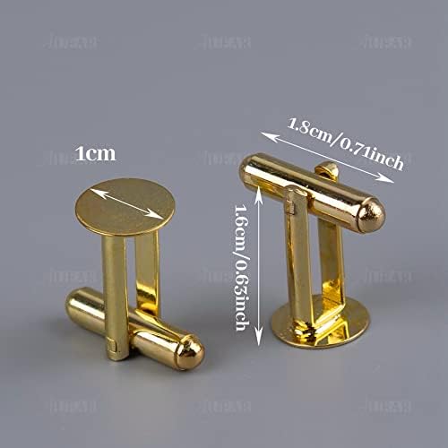 AUEAR, Metal Cufflinks Cuff Button Blank Cabochons Tray Bezel Cufflink Blanks Setting for Jewelry Making DIY Crafts