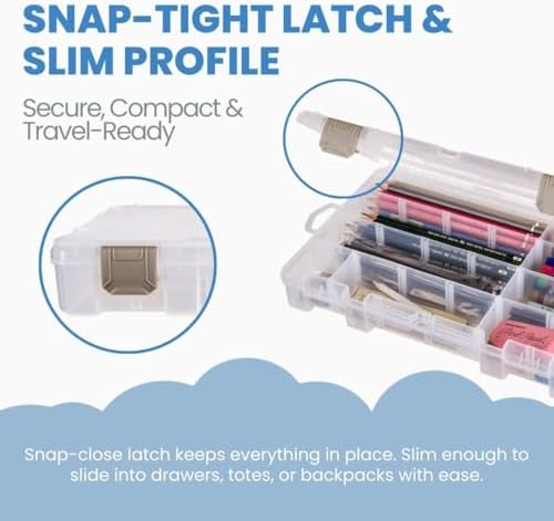 ArtBin Medium Solutions Box Craft Organizer with 12 Dividers, Clear