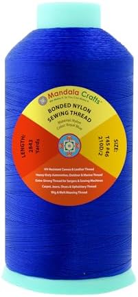 Mandala Crafts Size 46 210D T45 Royal Blue Bonded Nylon Thread, 2843 YDs