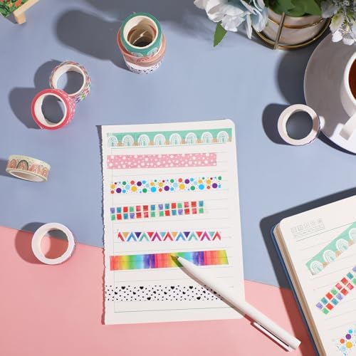 TaoBary 33 Rolls Washi Tape Set, 15mm Holiday Seasonal,Rainbow Style