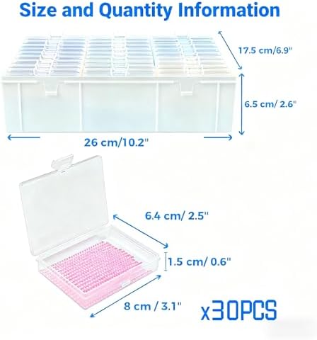 LEIYULY 60PCS 2-in-1 Diamond Art Tray & Storage with Lids, Diamond Painting Trays, Bead Storage and Arrangement, Diamond Art Kits for Adults