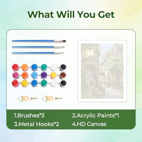 Amaieuin Landscape Painr by Numbers Kits for Adults,Paint by Number Adult,Paint by Number Canvas for Adults for Home Decor Gift 16x20in