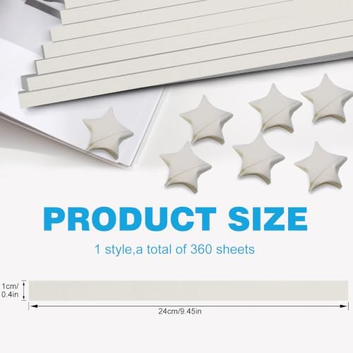 FoDau770 Solid Color Star Paper Strips - 360 Sheet, Ivory White