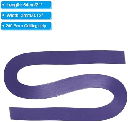 PATIKIL 240pcs Quilling Strips Paper 1/8"(3mm) 21"(54cm) Origami Paper Quilling Strip for Art DIY Hand Craft Christmas, Dark Purple