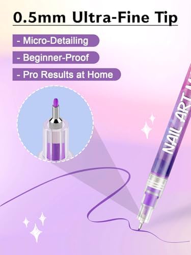 Kalolary 12 Color Nail Art Pens Set Nail Art Markers