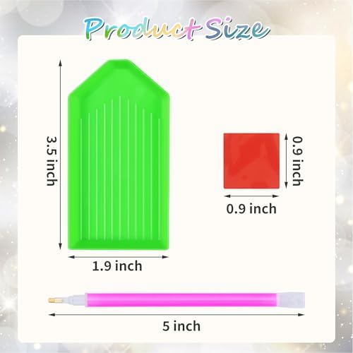 SWATOM 15 PCS Diamond Art Painting Tools 5D Diamonds Art Accessories with Drill Pen & Tray DIY Supplies Kit for Kids Adults (5 Diamond Painting Tool Sets)