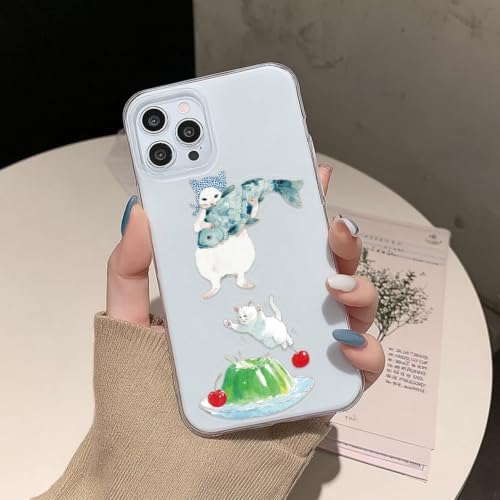 50PCS Transparent Cat Stickers, Fun Cute Cat Stickers | Waterproof Clear Cartoon Pet Stickers for Laptop, Water Bottle, Scrapbook, Guitar, Luggage, Cute Meme Kitten DIY Crafts