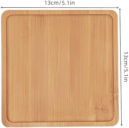 4PCS Mosaic Bamboo Coasters for Crafts, Blank Base Trays, Drinking Cup Coaster, Plant Coaster, Art Plate,DIY Mosaic Supplies (Square L)
