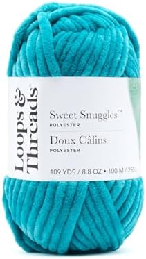 Loops & Threads Sweet Snuggles Yarn - Yarn for Knitting, Crochet, Weaving, and Arts & Crafts - Blue, Polyester, 8.8 oz