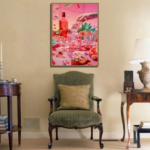 Pink girl Cocktail Dice Diamond Art Kits for Adults Diamond Painting Kits