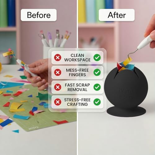 iVyne Berry Suctioned Vinyl Weeding Scrap Collector & Holder for Weeding Tools for Vinyl - Black