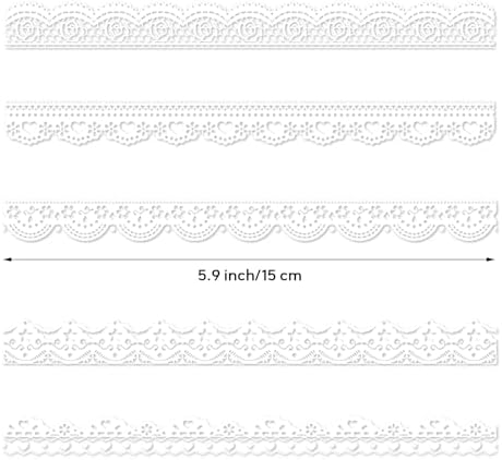 200 Pcs Vintage Lace Stickers for Kpop Photocard Deco | 100 White & 100 Colorful PET Border Stickers | 0.6 x 6 Self-Adhesive Lace Frame Stickers for Toploaders, Journaling, Scrapbooking & DIY Crafts