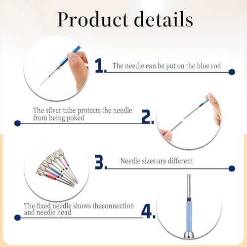 13 PCS Punch Needle Kit Embroidery Punch Needle Tool Punch Needles with Handles Punch Embroidery Kit with 10 Sizes Embroidery Tool Punch for Adults Beginner Cross Stitch DIY Craft