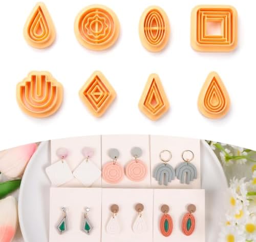 Puocaon Basic Clay Cutters Polymer Clay Cutters for Jewelry Earrings Making