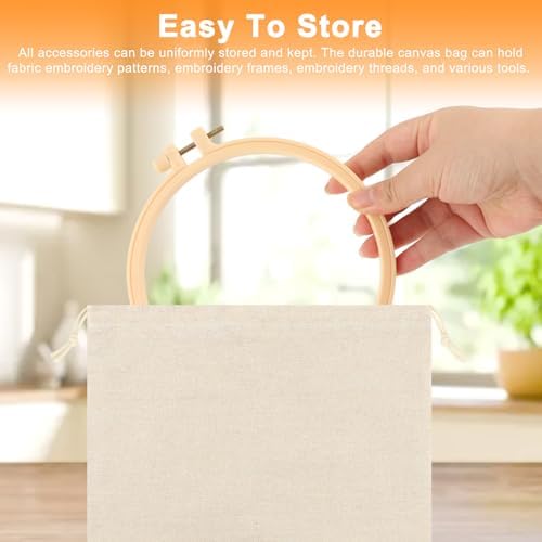 Beginner Embroidery Stitch Book Kit with Fabric Pages, 32 Essential Stitches, All-in-One Hand Embroidery Book for Adults & DIY Craft Lovers, with sewing kit, Needles & Tools, Drawstring Bag
