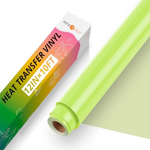 HTVRONT Heat Transfer Vinyl, Lime Green HTV, 12 x 10FT HTV Vinyl Roll