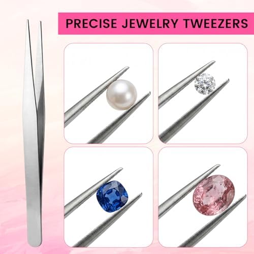 30PCS Rhinestone Picker Tool Kit 4 PCS Dual-head Dotting Pen Applicator with 4 PCS Pen grip 20PCS Clay Precision Jewelry Tweezers and Rhinestone storage Tray for DIY Nail Art Craft Crystals