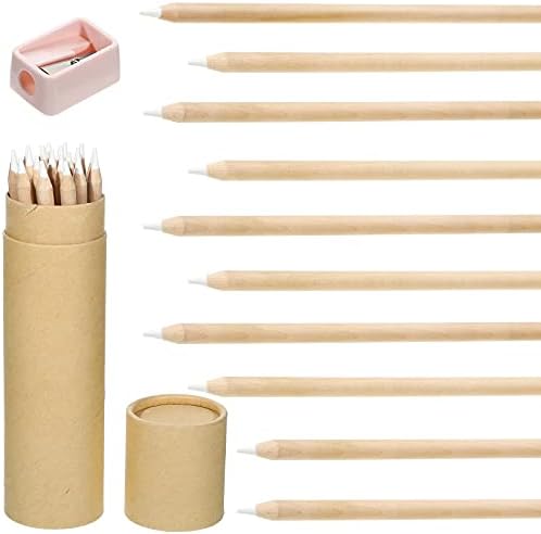 Tenare 10 Pieces White Chalk Pencils with Sharpener and Storage Tube