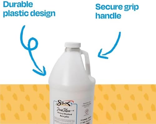 Sax True Flow Heavy Body Acrylic Paint, 1/2 Gallon, Titanium White - 439301, 64 Fl Oz (Pack of 1)