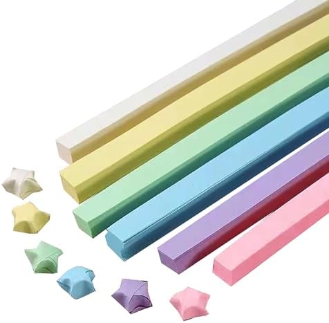 2160 Sheets Origami Star Paper 6 Macaron Color Strips Double Sided Lucky Star Decoration Folding Paper for DIY Hand Art Supplies (macaron-2160 sheets)
