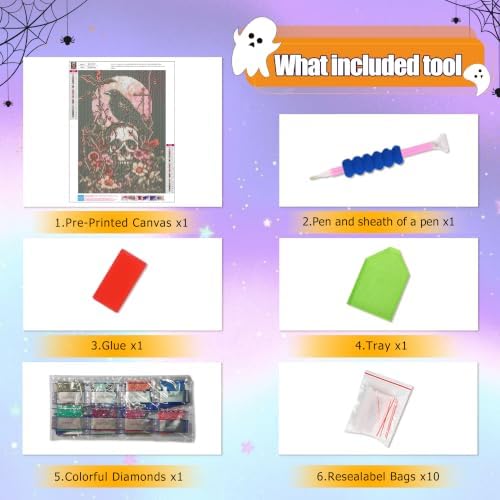 Vesmiral Halloween Diamond Art Kits for Adults 12x16inch