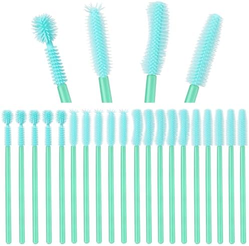 20 Pcs Sewing Machine Cleaning Brushes Reusable Silicone Cleaner,Mint Green
