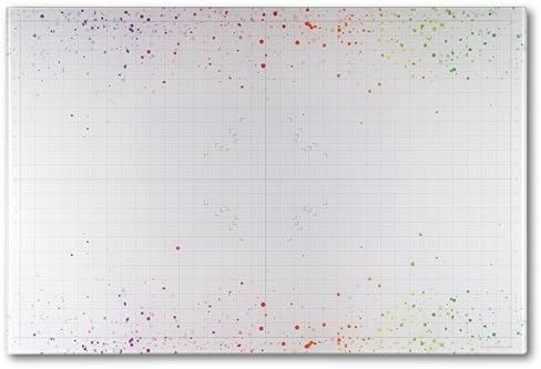 GLASSBOARD STUDIO Glass Craft Mat - Magnetic, Heat & Scratch Resistant- For Crafting, Cutting, Painting, Mixed Media Artwork - Grid Lines, Non-Slip Rubber Feet (Color Burst 24"L x 36"W)