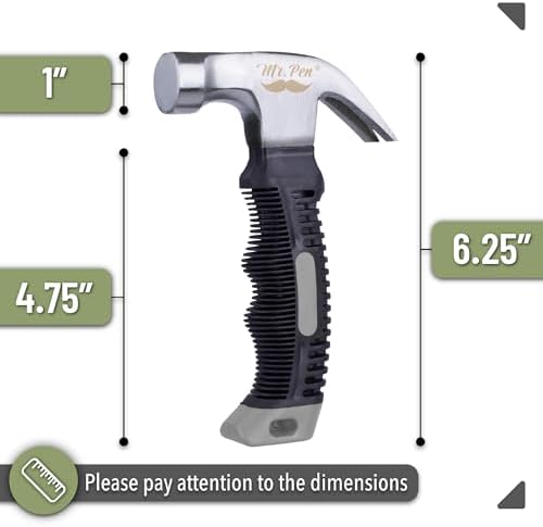 Mr. Pen- Claw Hammer, 8oz, Gray, Magnetic