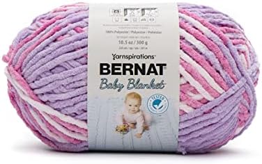 Bernat BABY BLANKET BB Pretty Girl Yarn - 1 Pack of 10.5oz/300g - Polyester - #6 Super Bulky - 220 Yards - Knitting/Crochet