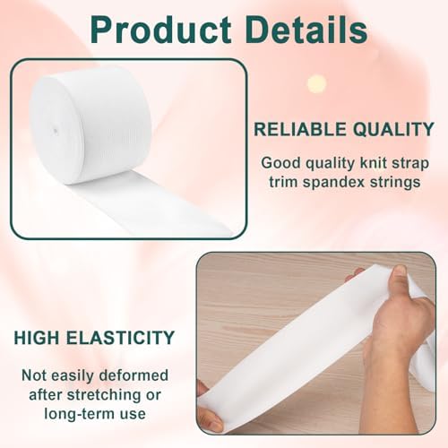 Airisoer Elastic Bands for Sewing 3 Inch x 12 Yards, White