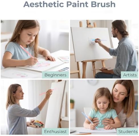 Fine Detail Paint Brushes 6Pcs, for Acrylic Oil Watercolor