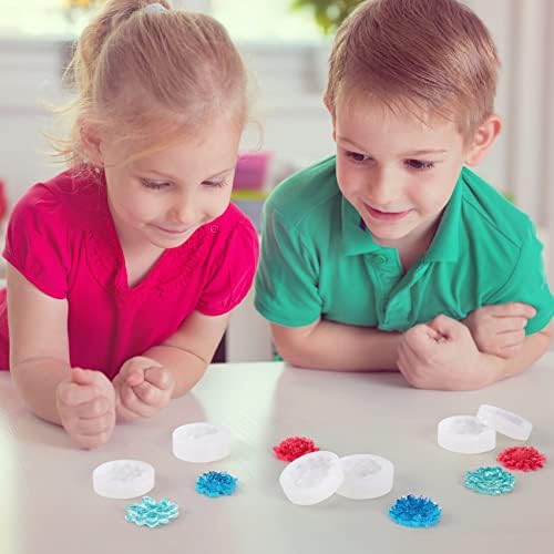 PAGOW 6pcs Mini Mirror Flower Resin Mold,3D Flower Crystal DIY Casting Mold