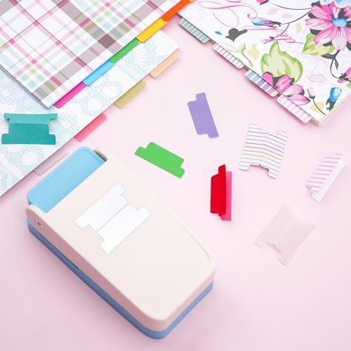 Tab Paper Punch-File Tab Puncher for Creating Custom Tabs on Craft Projects, Scrapbook,Calendars, Planner Inserts, Journaling, Bible & Books | Suitable for Many Materials | Tab Size 1.57x0.39 Inch
