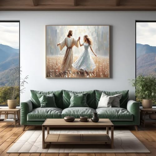 Jesus Paint by Numbers Kit for Adults Framed Canvas 12X16 in, Frameworkless