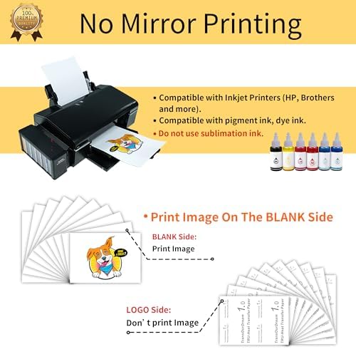 TransOurDream Iron on Heat Transfer Paper for Dark and Light Fabrics (15+15 Sheets, 8.5x11", Mix Pack) Iron on Transfers for T Shirts Printable HTV Heat Transfer Vinyl for Inkjet Printers