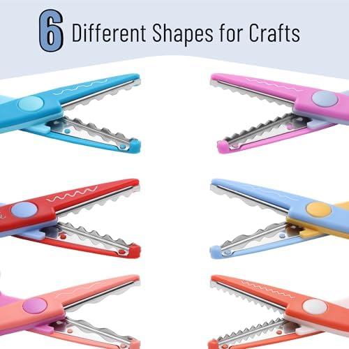 Mr. Pen- Craft Scissors Decorative Edge, 6 Pack, Spring Colors | Zig Zag Scissors for Crafting, Scrapbooking, Fancy, Pattern, Design