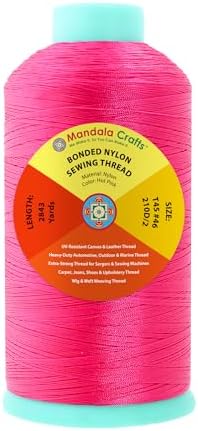 Mandala Crafts Size 46 210D T45 Hot Pink Bonded Nylon Thread, 2843 YDs