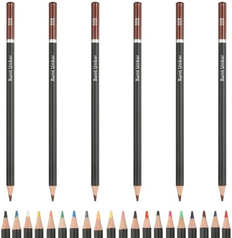 PATIKIL Colored Pencils, Brown Color Drawing Pencils with Oil-Based Cores Art Scrapbook Supplies for Adult Coloring Books Artists Beginners Drawing Sketching, 6 Pcs