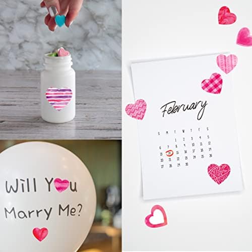 1200 PCS Heart-Shaped Sticker, 12 Designs Self-Adhesive Labels with Perforation Line in Roll, Use for Valentine's Day, Award Charts, Blood Drives, Teachers & Classrooms, Bookmarks (3/4" Each)