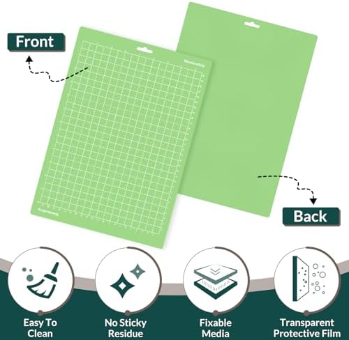 WISYOK 12x8.5 Inch Cutting Mats, 2 Pack, Reusable
