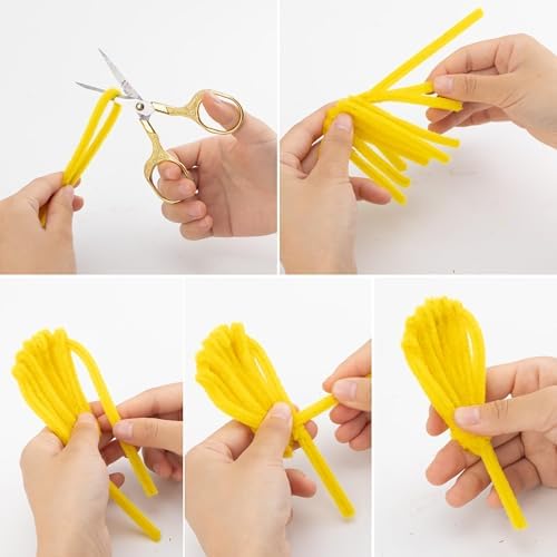 Caydo 200 Pieces Gradient Green Pipe Cleaners, Thick Fluffy Chenille Stems Bulk for Flowers, Animals, Kids Creative Arts & Crafts Making