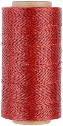 Thin Wax Polyester Thread, 0.45mm, 547 Yards, 3 Ply Round Waxed Cord Strings for Sewing, Beading, Binding, Micro Braiding, Fine Leather Craft and Micro Macrame Jewelry - Rust Red