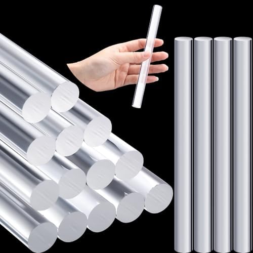 Clabby 14 Pieces Acrylic Clay Roller Plastic Polymer Pin, 6.5 x 0.5 Inch | Clear Plastic Tube Roller, Small Rolling Pins for Crafts, Bulk Pack Handmade Art Supplies, Smooth Surface DIY Projects