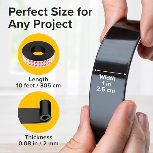 Super Sticky Magnetic Tape for DIY & Crafts, 10ft x 1in (3m x 2.5cm)