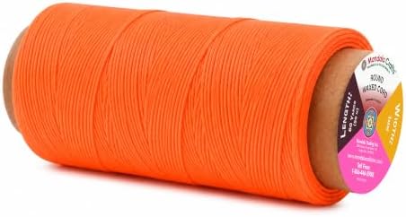 Mandala Crafts 50M 1mm Orange Round Waxed Thread for Leather Sewing